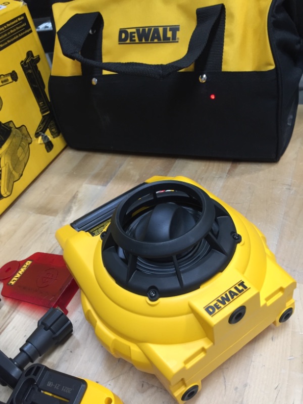 Photo 2 of 150 ft. Red Self-Leveling Rotary Laser Level with Detector & Clamp, Wall Mount, Remote, Bag, (2) D & (1) 9-Volt battery
