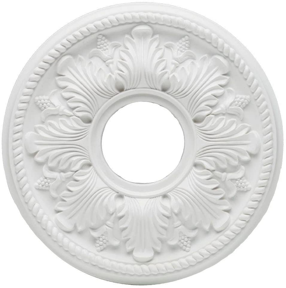 Photo 1 of 14 in. White Bellezza Ceiling Medallion
