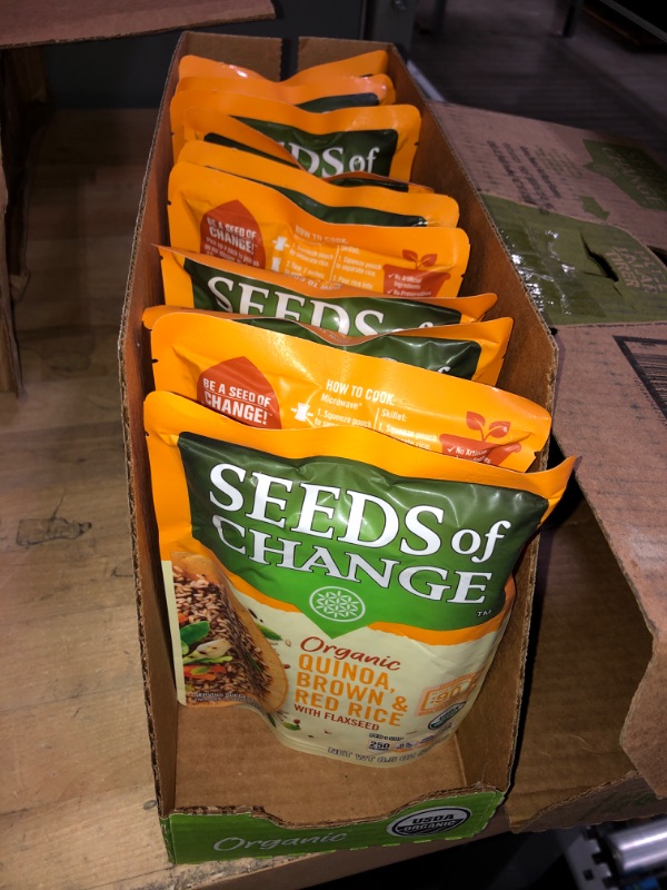 Photo 2 of **EXPIRES 03/2023** **ONLY 10 INCLUDED** SEEDS OF CHANGE Organic Quinoa, Brown & Red Rice 8.5 Ounce (Pack of 12) **SOLD AS IS, NO RETURNS** 
