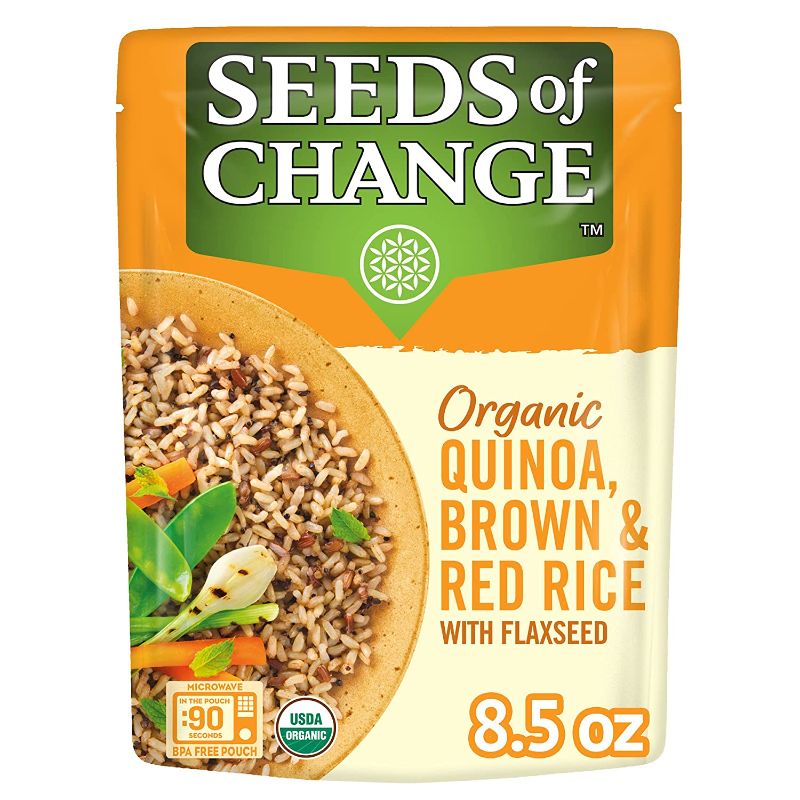 Photo 1 of **EXPIRES 03/2023** **ONLY 10 INCLUDED** SEEDS OF CHANGE Organic Quinoa, Brown & Red Rice 8.5 Ounce (Pack of 12) **SOLD AS IS, NO RETURNS** 
