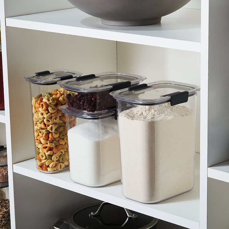 Photo 1 of **MISSING LIDS AND CONTAINER** Rubbermaid Brilliance Pantry Airtight Food Storage Container,