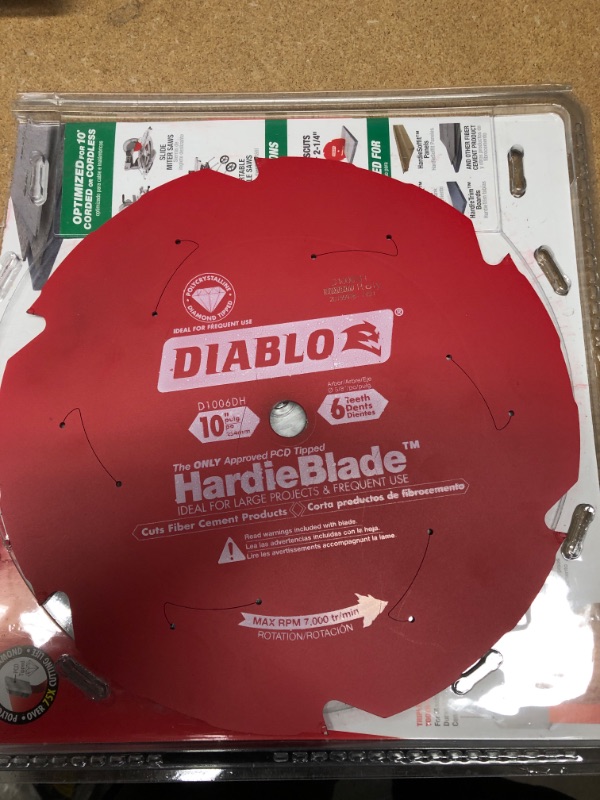 Photo 2 of DIABLO
HARDIEBlade 10 in. x 6-Tooth Polycrystalline Diamond (PCD) Tipped Fiber Cement Circular Saw Blade