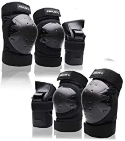 Photo 1 of Protective Gear Set for Youth/Adult Knee Pads Elbow Pads Wrist Guards for Skateboarding Roller Skating Inline Skate Cycling Bike BMX Bicycle Scootering 6pcs  SMALL 2-PACK
