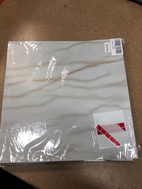 Photo 2 of 12''x12'' Peel and Stick Floor Tile White Marble Vinyl Floor Tile 24 Pack Stick on Tile Flooring