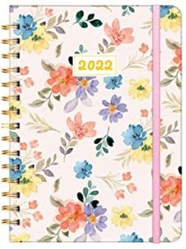 Photo 1 of 2022 Weekly & Monthly Planner, Spiral Daily Planner 2022, Agenda Planners & Organizers, Cute Schedule Planner with Tabs, Jan. 2022 - Dec. 2022 (Watercolor Floral) 2-PACK