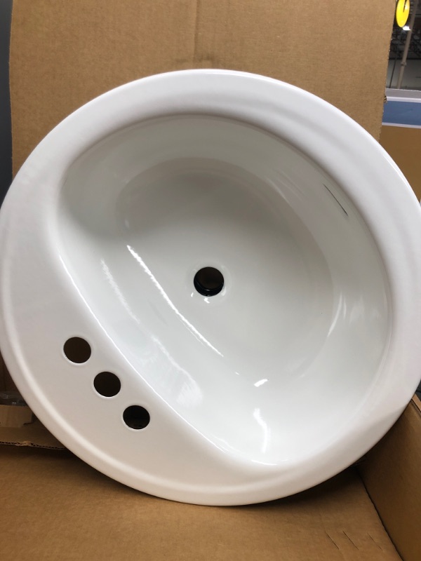 Photo 2 of Bootz Industries Laurel Round Drop-In Bathroom Sink in White