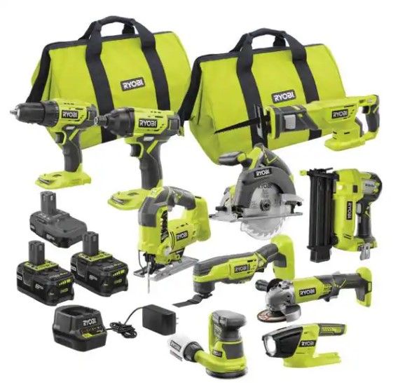 Photo 1 of RYOBI
ONE+ 18V Cordless 10-Tool Combo Kit with 3 Batteries and Charger