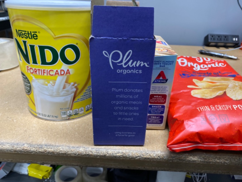 Photo 2 of - NIDO Fortificada Dry Whole Milk Powdered Drink Mix EXP 31 MAR 2022
- Plum Organics Baby Food Pouch | Stage 2 | Pea, Kiwi, Pear & Avocado | 3.5 Ounce | 6 Pack | Fresh Organic Food Squeeze | For Babies, Kids, Toddlers EXP 18 MAR 22
- Atkins Honey Almond G