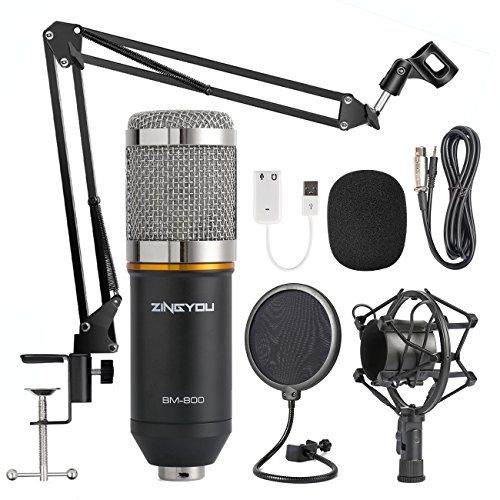 Photo 1 of ZINGYOU Condenser Microphone Bundle, BM-800 Mic Kit with Adjustable Mic Suspension Scissor Arm, Shock Mount and Double-layer Pop Filter for Studio Recording & Brocasting (BM-800 Microphone Bundle)
