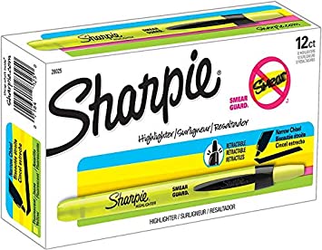 Photo 1 of Sharpie Accent Retractable Highlighters, Chisel Tip, Fluorescent Yellow, Box of 12, pack of 4 
