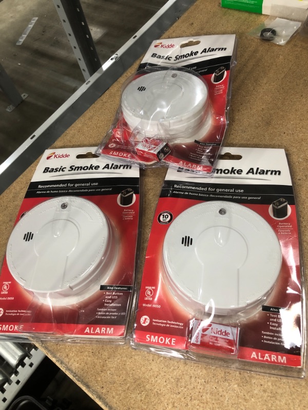 Photo 2 of 3 PACKS OF Kidde Fire Smoke Alarm, White
