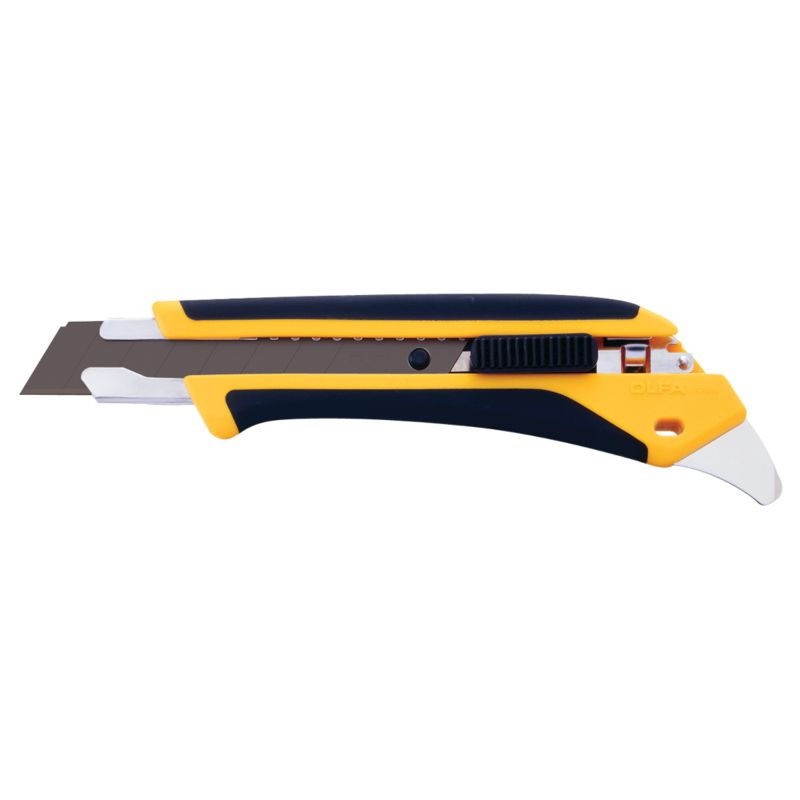 Photo 1 of 2 PCKS OF 18MM OLFA® LA-X Fiberglass Rubber Grip Utility Knife - Black/Yellow 8 BLADES INCLUDED