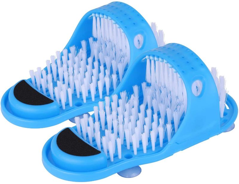 Photo 1 of Tbestmax Magic Foot Scrubber Feet Cleaner Washer Brush for Shower Floor Spas Massage, Slipper for Exfoliating Cleaning Foot 1 Pair
