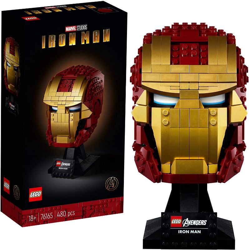 Photo 1 of LEGO Marvel Avengers Iron Man Helmet 76165; Brick Iron Man-Mask for-Adults to Build and Display, Creative Challenge for Marvel Fans (480 Pieces)..**Items Is Brand New. Retail Package May Be Damaged/Missing**