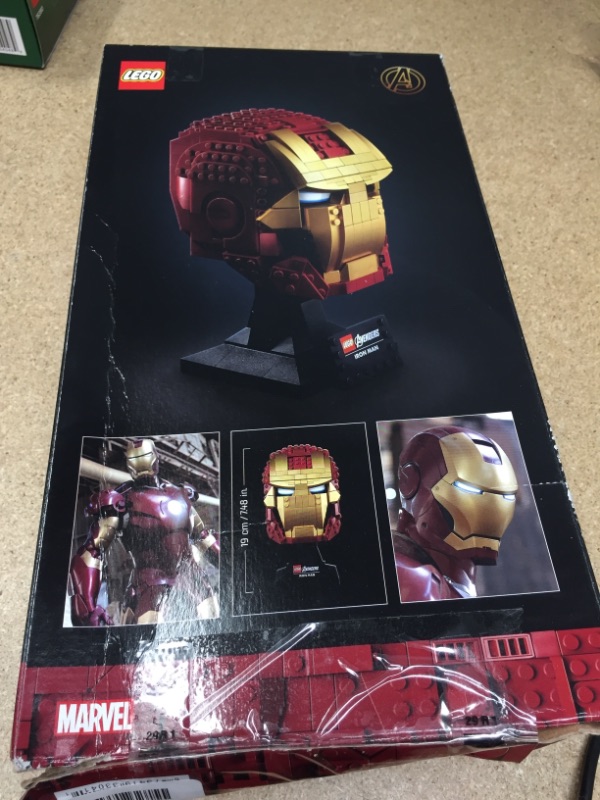 Photo 2 of LEGO Marvel Avengers Iron Man Helmet 76165; Brick Iron Man-Mask for-Adults to Build and Display, Creative Challenge for Marvel Fans (480 Pieces)..**Items Is Brand New. Retail Package May Be Damaged/Missing**