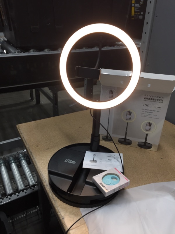 Photo 7 of  Mai Appearance G3 3 In 1 Dimmable LED Ring Light 6 Inch Folding Desktop Selfie Light Mirror Lamp for YouTube Tiktok Live Streaming Makeup (VR000045)