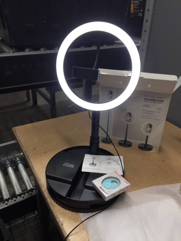 Photo 5 of  Mai Appearance G3 3 In 1 Dimmable LED Ring Light 6 Inch Folding Desktop Selfie Light Mirror Lamp for YouTube Tiktok Live Streaming Makeup (VR000045)