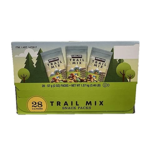 Photo 1 of **EXPIRED 02/2022** Kirkland Signature Trail Mix Snack Packs, 2 Ounce (Pack of 28) **SOLD AS IS, NO RETURNS** 
