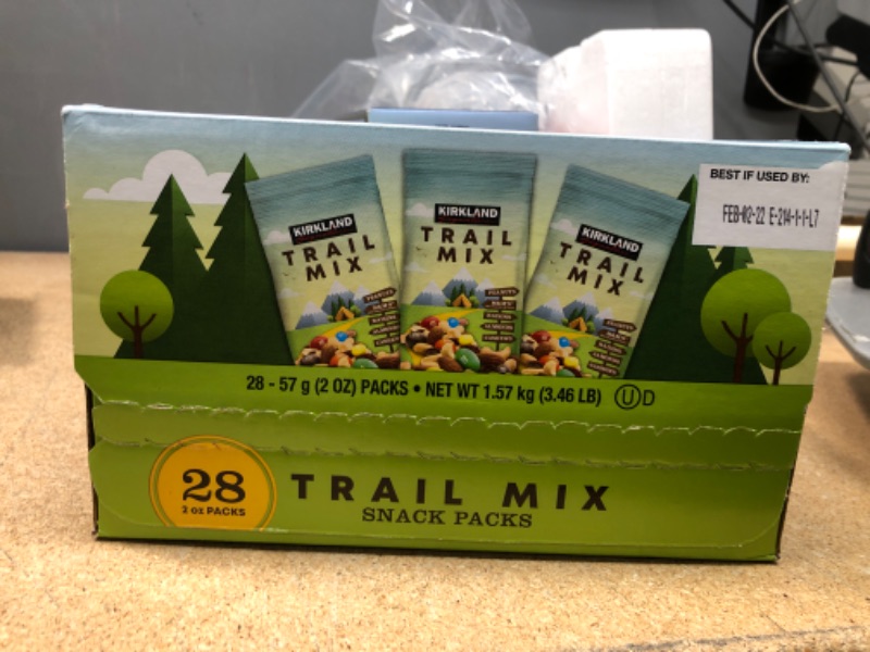 Photo 2 of **EXPIRED 02/2022** Kirkland Signature Trail Mix Snack Packs, 2 Ounce (Pack of 28) **SOLD AS IS, NO RETURNS** 
