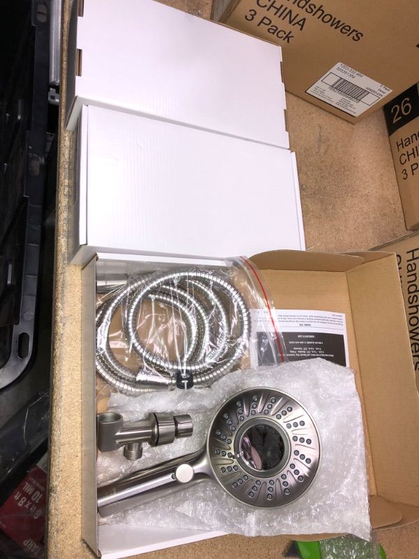 Photo 2 of 3 PACKS OF- Glacier Bay Danay 4-Spray 4.7 in. Single Wall Mount Handheld Adjustable Shower Head in Brushed Nickel **SOLD AS IS, NO RETURNS** 