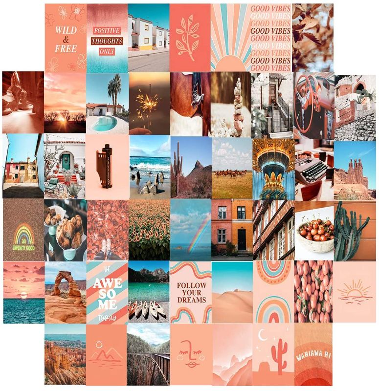 Photo 1 of 2 PACKS OF Wall Collage Kit Aesthetic Pictures, Bedroom Decor for Teen Girls, Wall Collage Kit, Collage Kit for Wall Aesthetic, VSCO Girls Bedroom Decor, Aesthetic Posters, Collage Kit (50 Set 4x6 inch)
