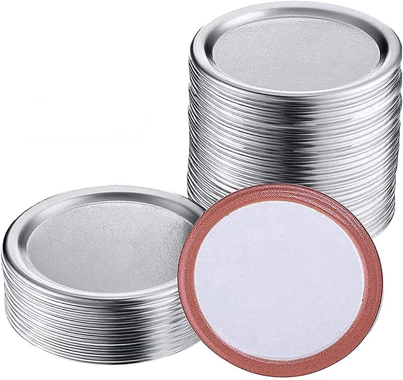 Photo 1 of 
SMOOTHCLUE Canning Lids, 100 Count Canning Lids Regular,Canning Jar Lids,Mason Jar Canning Lids, Food Grade Material Leak Proof & Airtight (70mm )
SET OF 2
