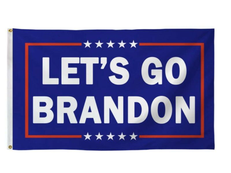 Photo 1 of **SLIGHTLY DIFFERENT FROM STOCK PHOTO** SET OF 2
Let's Go Brandon Flag 3x5 Ft Funny FJB Anti Joe Biden 2024 Garden - House Flag
