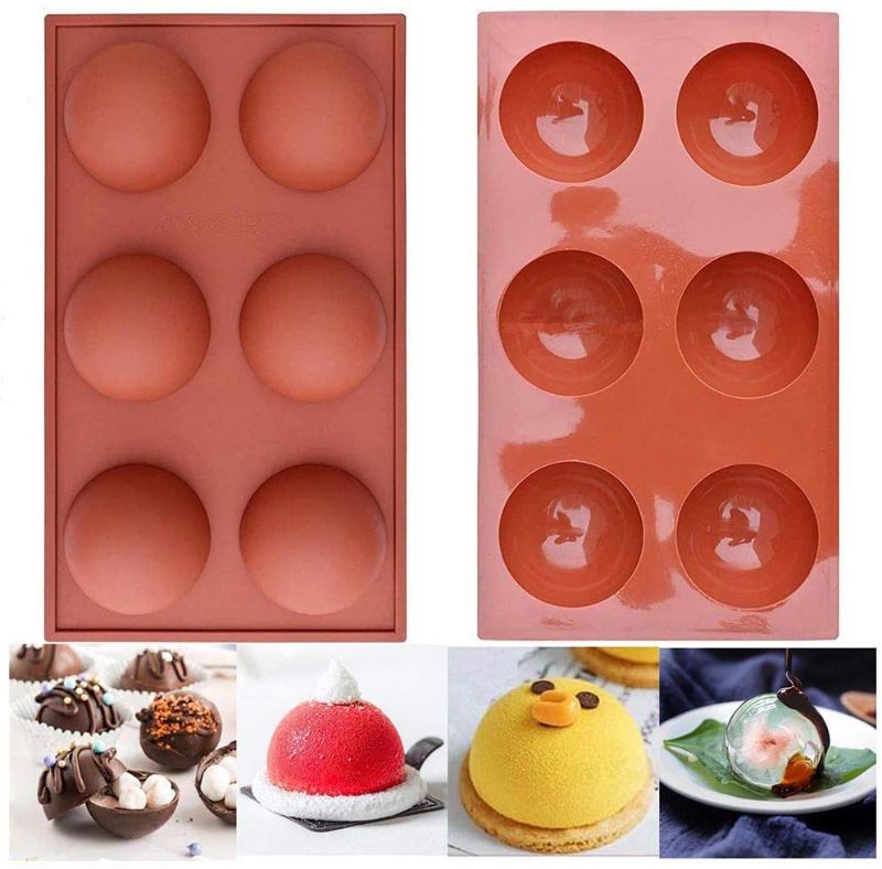 Photo 1 of **SETS OF 2**
SYcore 2 Pack Large Sphere Silicone Molds For Hot Cocoa Chocolate Bomb Mold,6 Holes Semi Silicone Baking Mold for Chocolate Bomb
