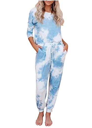 Photo 1 of * DIFFERENT COLOR FROM STOCK PHOTO*
Lacozy Women's Tie Dye Printed Hoodie Long Sleeve Tops and Pants Long Pajamas Set Joggers PJ Sets Nightwear Loungewear ( large)
