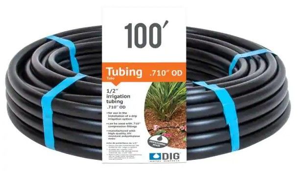 Photo 1 of 1/2 in. (0.710 O.D.) x 100 ft. Poly Drip Irrigation Tubing
