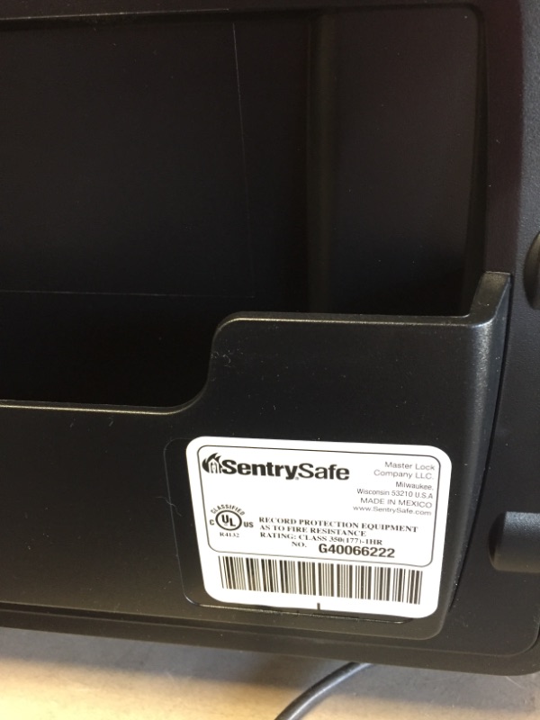 Photo 2 of **DAMAGED SIDE** SentrySafe SFW123DSB Fireproof Safe and Waterproof Safe with Dial Combination 1.23 Cubic Feet Gray
