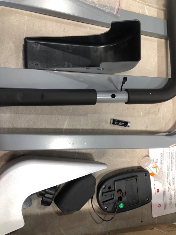 Photo 4 of **MISSING HARDWARE*LIGHT WARE TO UNIT FROM SHIPPING** Sunny Health & Fitness SF-T1407M Foldable Manual Walking Treadmill, Gray
