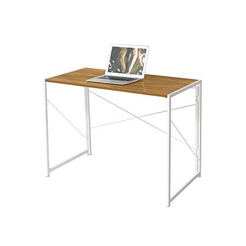 Photo 1 of **MISSING HARDWARE** AZL1 Life Concept Writing Computer Desk Modern Simple Study Desk Industrial Style Folding Laptop Table for Home Office Notebook Desk Walnut Desktop Wh
