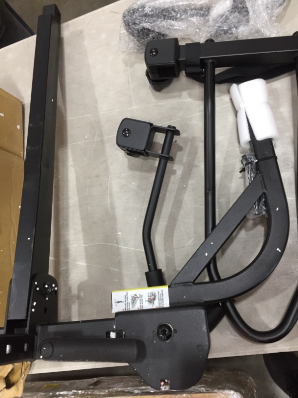 Photo 4 of **PARTS ONLY**DAMAGED PIECES** KAC K1 1.25” Hitch Mounted Rack 2-Bike Platform Style Carrier for Standard, Fat Tire, and Electric Bicycles - 2 Bikes X 60 lbs (120 lbs Total) Heavy Weight Capacity - Smart Tilting
