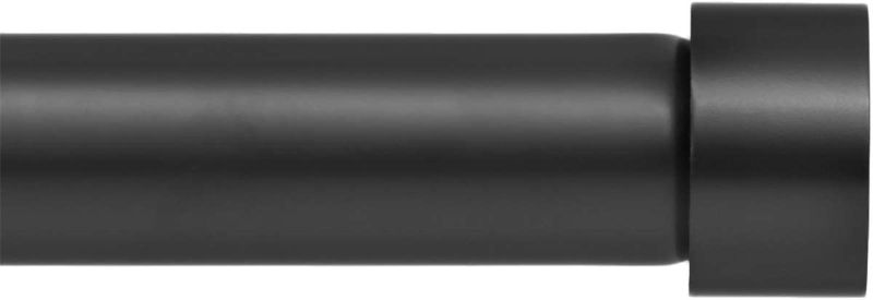 Photo 1 of Ivilon Drapery Window Curtain Rod - End Cap Style Design 1 Inch Pole. 48 to 86 Inch Color Black
