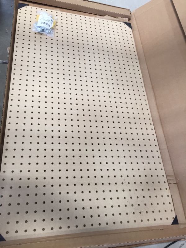 Photo 2 of (2) Wall Ready White Pegboards 24"W X 1/4"D X 42"H Heavy-Duty High Density Fiberboard
