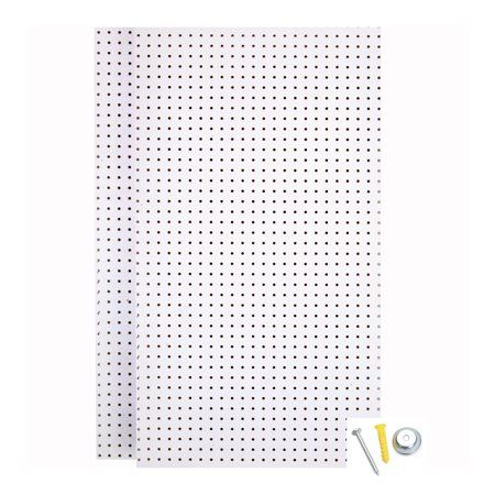 Photo 1 of (2) Wall Ready White Pegboards 24"W X 1/4"D X 42"H Heavy-Duty High Density Fiberboard
