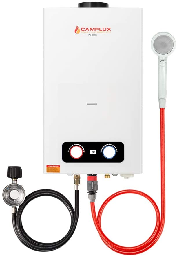 Photo 1 of Camplux 2.64 GPM Tankless Propane Water Heater, Outdoor Portable Gas Water Heater with Overheating Protection, Instant Propane Hot Water Heater for RV,...
