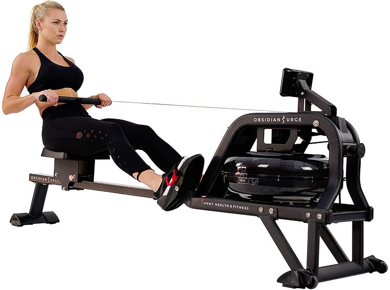 Photo 1 of **Missing parts** Sunny Health & Fitness Obsidian Surge 500 Water Rowing Machine - SF-RW5713 , Black
