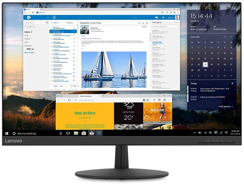 Photo 1 of Lenovo L27q-30 27-inch QHD Monitor, LCD IPS, LED Backlit, 16:9, FreeSync, 75Hz, 4ms, Narrow Bezels, HDMI, DP, Tilt, VESA Mount
