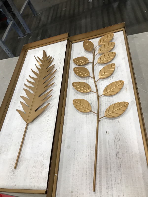 Photo 2 of **LIGHT DAMAGE** 9th & Pike(R) Extra-Large Golden Leaf Sculptures - Set of 3
