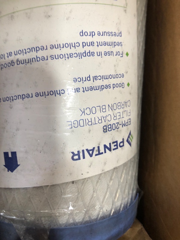 Photo 2 of Pentair Pentek EPM-20BB Big Blue Carbon Water Filter, 20-Inch, Whole House Modified Epsilon Carbon Block Replacement Cartridge with Bonded Powdered Activated Carbon (PAC) Filter, 20" x 4.5", 10 Micron
