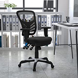 Photo 1 of Flash Furniture Mid-Back Black Mesh Multifunction Executive Swivel Ergonomic Office Chair with Adjustable Arms
