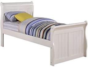 Photo 1 of **box 1 of 2** Donco Kids Sleigh Bed, Twin, White