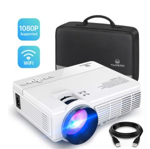 Photo 1 of VANKYO Leisure 3 1080P Supported Mini WiFi Projector with 55000 Hours Lamp Life, LED Portable Projector Support 200'' Display, Compatible with TV Stick, PS4, HDMI, VGA, TF, AV and USB (White) - 2 Pack
