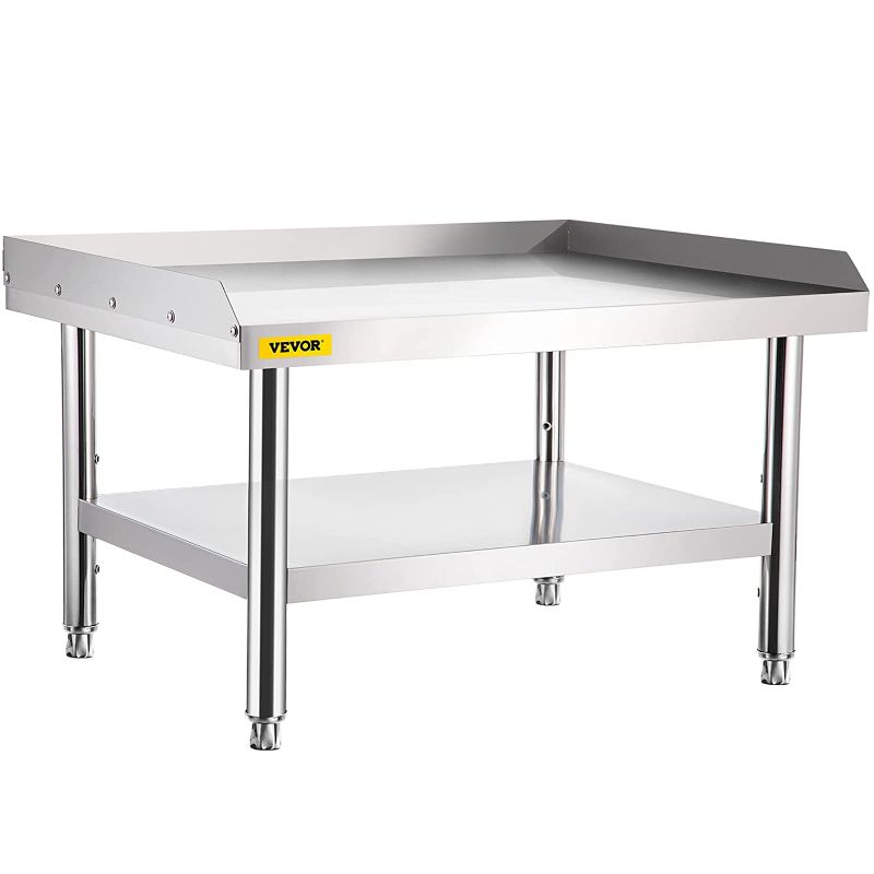 Photo 1 of ***DAMAGED** VEVOR Stainless Steel Equipment Grill Stand, 60 x 30 x 24 Inches Stainless Table, Grill Stand Table with Adjustable Storage Undershelf, Equipment Stand Grill Table for Hotel, Home, Restaurant Kitchen
