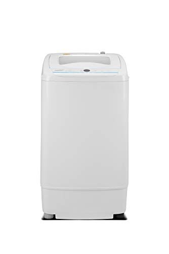 Photo 1 of **DAMAGED** COMFEE' Portable Washing Machine, 0.9 Cu.ft Compact Washer with LED Display, 5 Wash Cycles, 2 Built-in Rollers, Space Saving Full-Automatic Washer, Id
