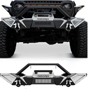 Photo 1 of **DAMAGED** OEDRO Front Bumper Compatible with 2018-2022 Jeep Wrangler JL & Unlimited JLU (2/4 Doors) 2020-2022 Gladiator JT, Full Width Off Road Bumper w/D-Rings & Winch Plate Mounting & Paintable Armor
