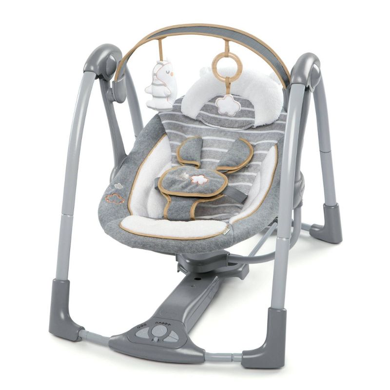 Photo 1 of Ingenuity Boutique Collection Swing 'n Go Portable Swing with Premium Plush Fabrics - Bella Teddy
