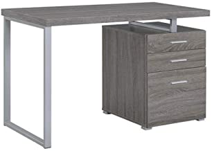 Photo 1 of Coaster Hilliard 3 Drawer Computer Desk, Weathered Gray